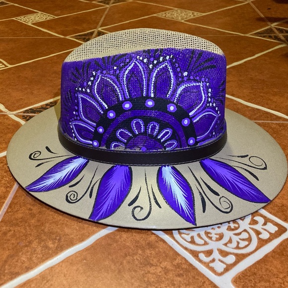 Hand painted Mexico hat - Picture 1 of 8